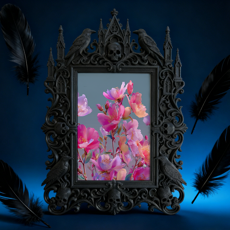 5-star-rated Gothic Dark-style Photo Frame | Werewolf-themed Cabin Wall Decor, Photo Ornament, Dual-use Display, Sturdy Frame