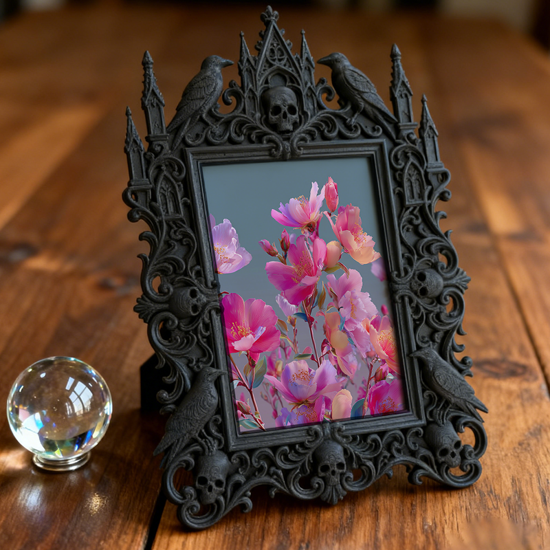 5-star-rated Gothic Dark-style Photo Frame | Werewolf-themed Cabin Wall Decor, Photo Ornament, Dual-use Display, Sturdy Frame