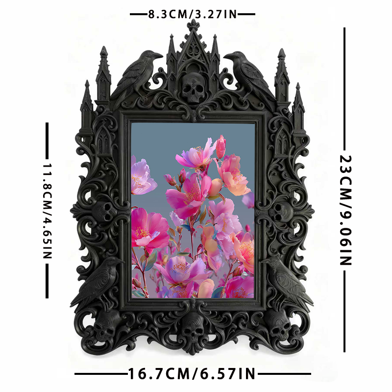 5-star-rated Gothic Dark-style Photo Frame | Werewolf-themed Cabin Wall Decor, Photo Ornament, Dual-use Display, Sturdy Frame