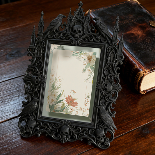 Exclusive-drop Gothic Dark-style Photo Frame | Occult Home Altar Decor, Photo Ornament, Wall-mountable & Tabletop, Collectible Frame