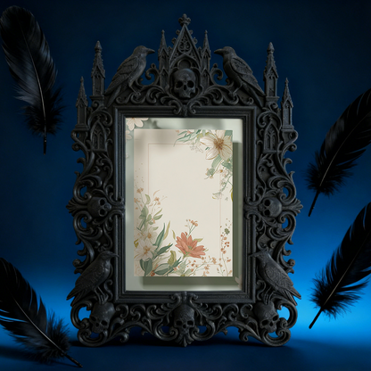 Exclusive-drop Gothic Dark-style Photo Frame | Occult Home Altar Decor, Photo Ornament, Wall-mountable & Tabletop, Collectible Frame