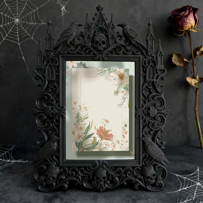 Exclusive-drop Gothic Dark-style Photo Frame | Occult Home Altar Decor, Photo Ornament, Wall-mountable & Tabletop, Collectible Frame