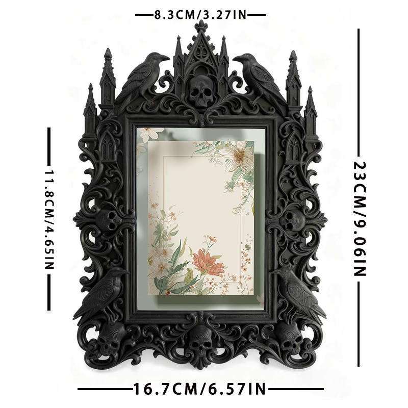 Exclusive-drop Gothic Dark-style Photo Frame | Occult Home Altar Decor, Photo Ornament, Wall-mountable & Tabletop, Collectible Frame