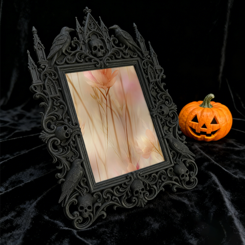 Rare-gem Gothic Dark-style Photo Frame | Gothic Rooftop Terrace Decor, Photo Ornament, Wall/Table Dual-use, Rustic Frame