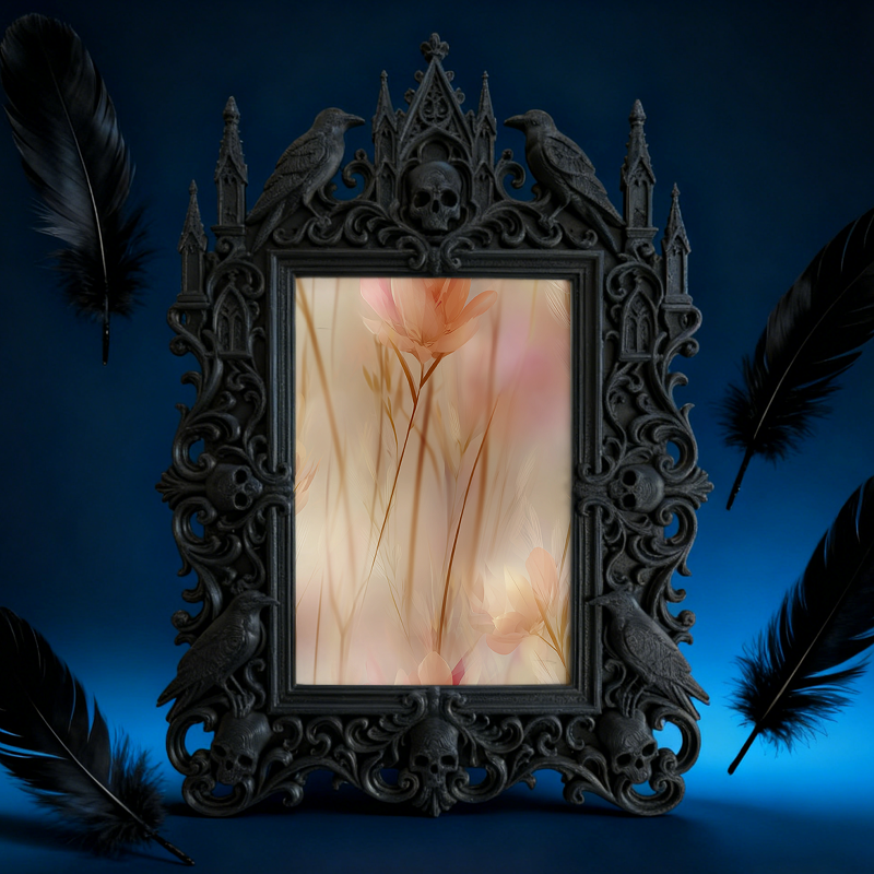Rare-gem Gothic Dark-style Photo Frame | Gothic Rooftop Terrace Decor, Photo Ornament, Wall/Table Dual-use, Rustic Frame