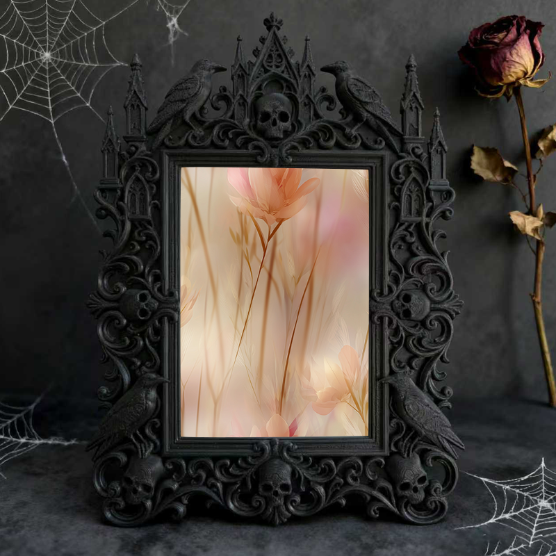 Rare-gem Gothic Dark-style Photo Frame | Gothic Rooftop Terrace Decor, Photo Ornament, Wall/Table Dual-use, Rustic Frame