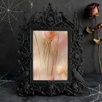 Rare-gem Gothic Dark-style Photo Frame | Gothic Rooftop Terrace Decor, Photo Ornament, Wall/Table Dual-use, Rustic Frame