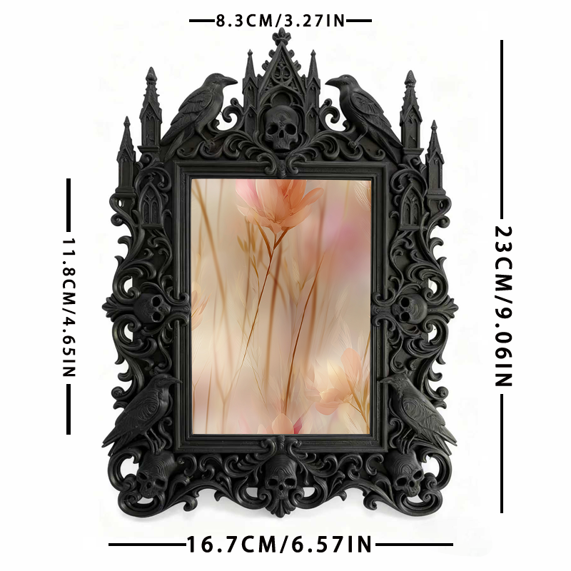 Rare-gem Gothic Dark-style Photo Frame | Gothic Rooftop Terrace Decor, Photo Ornament, Wall/Table Dual-use, Rustic Frame