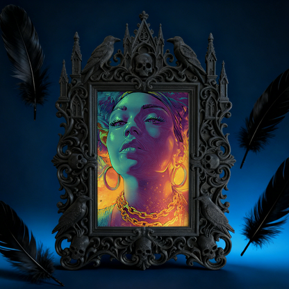 TikTok-viral Gothic Dark-style Photo Frame | Gothic Kids’ Dark Fairy Tale Room Decor, Photo Ornament, Wall-mountable & Tabletop, High-gloss 