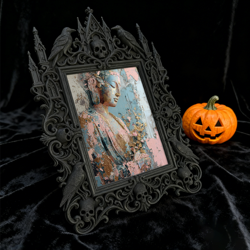 Insta-trending Gothic Dark-style Photo Frame | Horror Movie Fan Cave Decor, Photo Ornament, Dual-use Display, Minimalist Frame