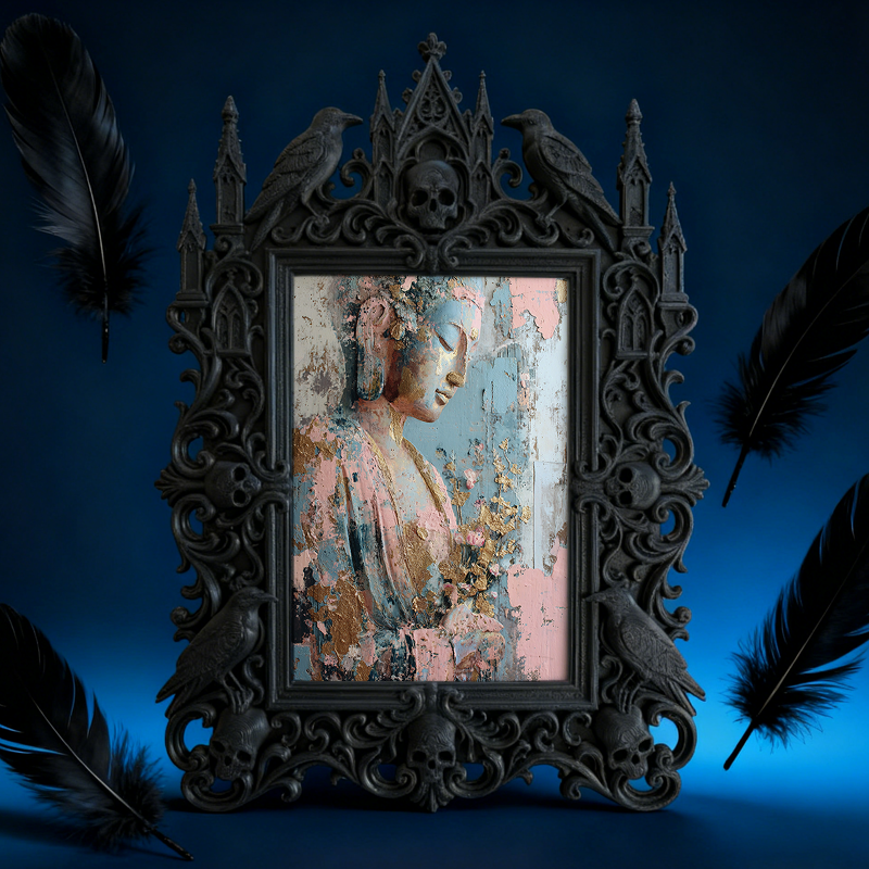 Insta-trending Gothic Dark-style Photo Frame | Horror Movie Fan Cave Decor, Photo Ornament, Dual-use Display, Minimalist Frame