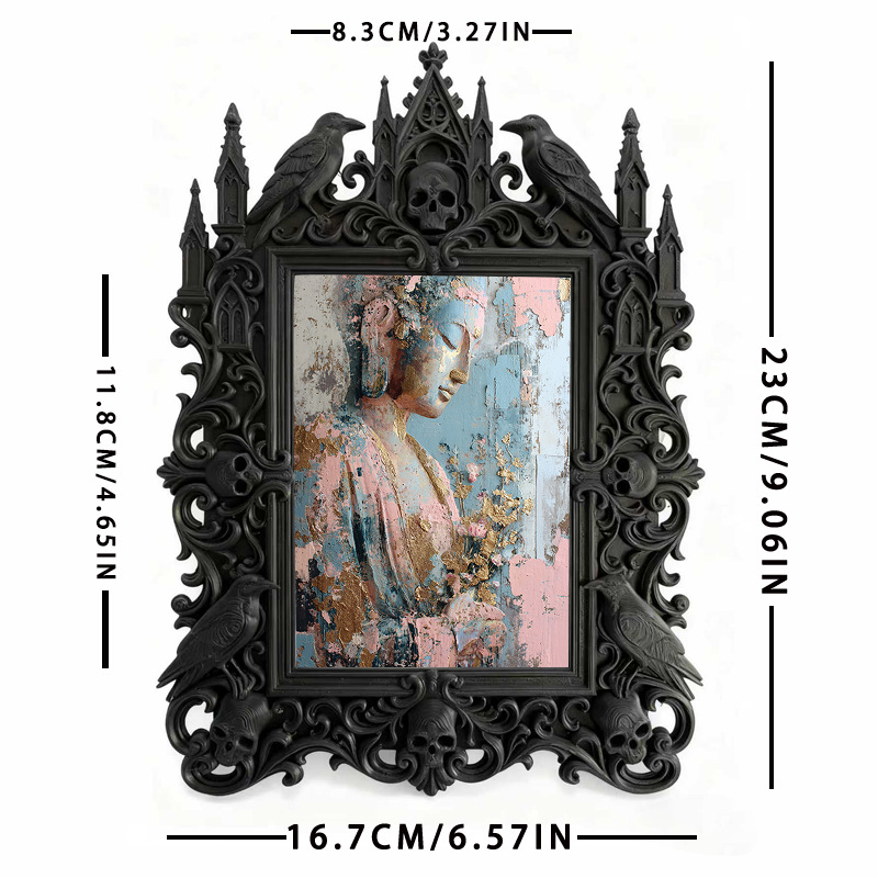 Insta-trending Gothic Dark-style Photo Frame | Horror Movie Fan Cave Decor, Photo Ornament, Dual-use Display, Minimalist Frame
