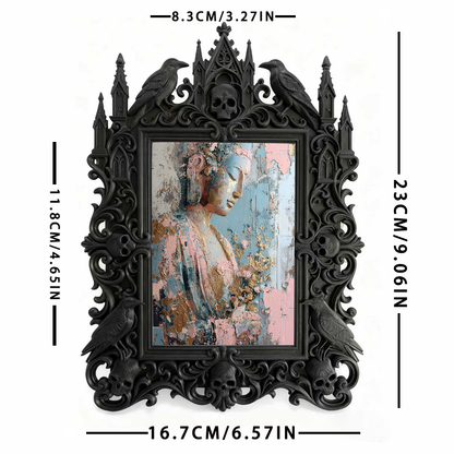Insta-trending Gothic Dark-style Photo Frame | Horror Movie Fan Cave Decor, Photo Ornament, Dual-use Display, Minimalist Frame
