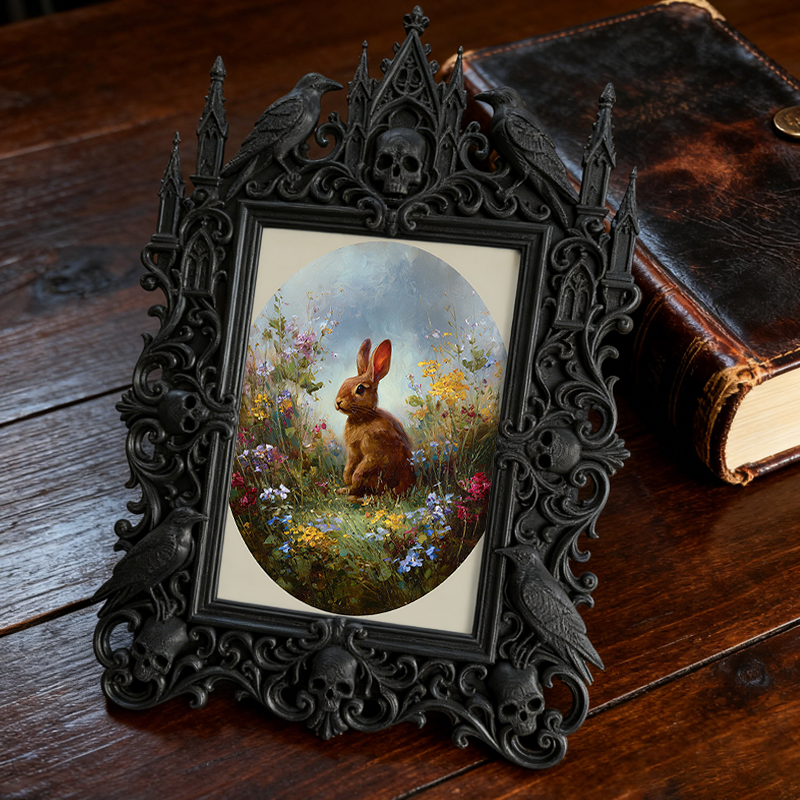 Shop-favorite Gothic Dark-style Photo Frame | Dark Academia Bookcase Decor, Photo Ornament, Wall-mountable & Tabletop, Practical Frame