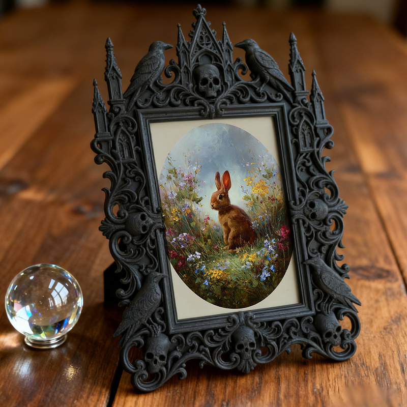 Shop-favorite Gothic Dark-style Photo Frame | Dark Academia Bookcase Decor, Photo Ornament, Wall-mountable & Tabletop, Practical Frame