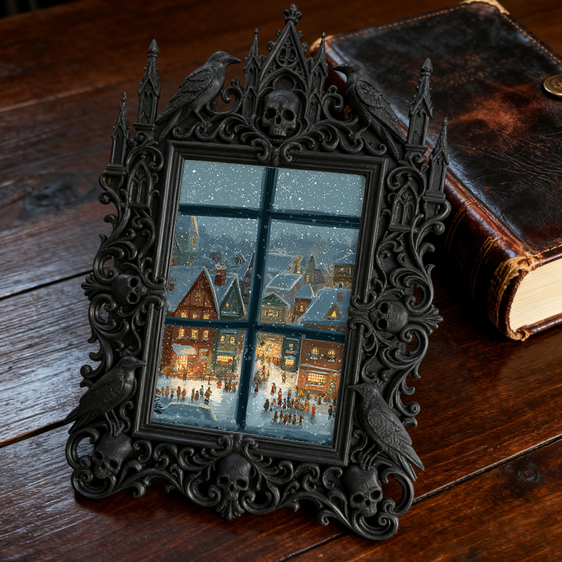 Bestselling-hit Gothic Dark-style Photo Frame | Vampire LARP Themed Bedroom Decor, Photo Ornament, Wall/Table Dual-use, Artistic Frame