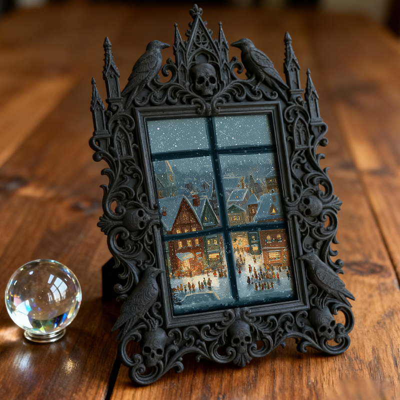 Bestselling-hit Gothic Dark-style Photo Frame | Vampire LARP Themed Bedroom Decor, Photo Ornament, Wall/Table Dual-use, Artistic Frame
