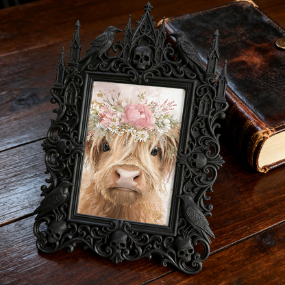 High-demand Gothic Dark-style Photo Frame | Witchy Kitchen Herb Rack Decor, Photo Ornament, Wall-mountable & Tabletop, Portable Frame