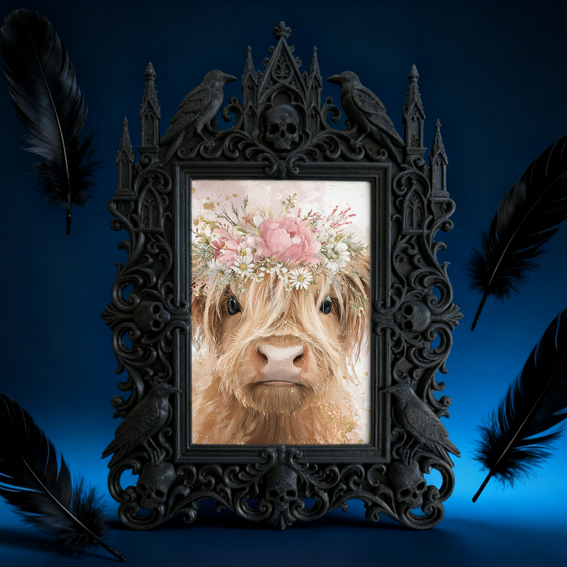 High-demand Gothic Dark-style Photo Frame | Witchy Kitchen Herb Rack Decor, Photo Ornament, Wall-mountable & Tabletop, Portable Frame