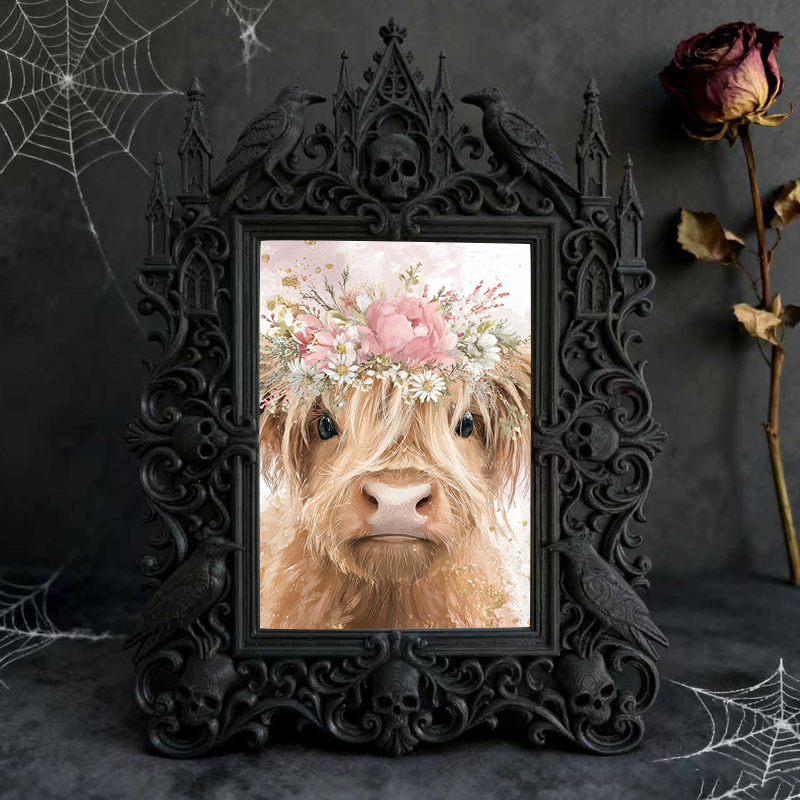 High-demand Gothic Dark-style Photo Frame | Witchy Kitchen Herb Rack Decor, Photo Ornament, Wall-mountable & Tabletop, Portable Frame