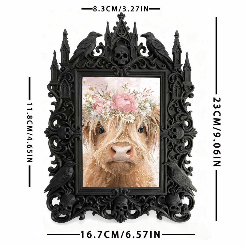 High-demand Gothic Dark-style Photo Frame | Witchy Kitchen Herb Rack Decor, Photo Ornament, Wall-mountable & Tabletop, Portable Frame