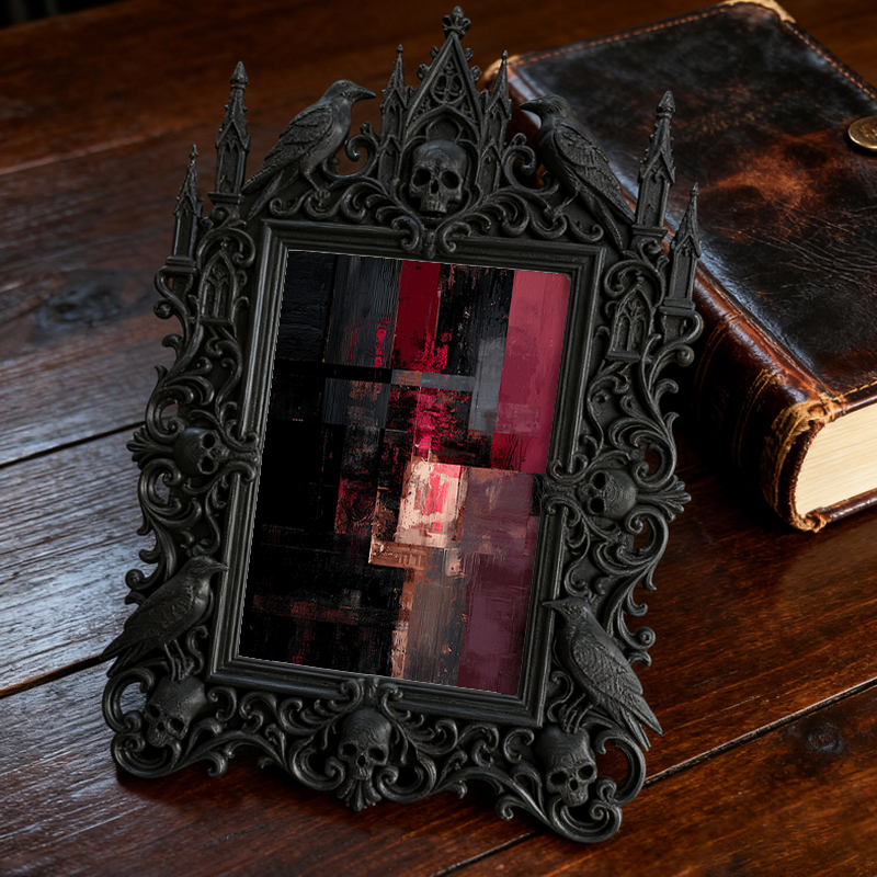 Trend-leading Gothic Dark-style Photo Frame | Gothic Garage Man Cave Decor, Photo Ornament, Dual-use Display, Wear-resistant Frame