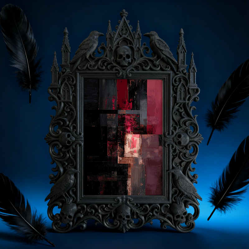 Trend-leading Gothic Dark-style Photo Frame | Gothic Garage Man Cave Decor, Photo Ornament, Dual-use Display, Wear-resistant Frame