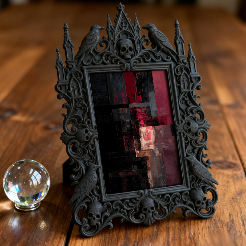 Trend-leading Gothic Dark-style Photo Frame | Gothic Garage Man Cave Decor, Photo Ornament, Dual-use Display, Wear-resistant Frame