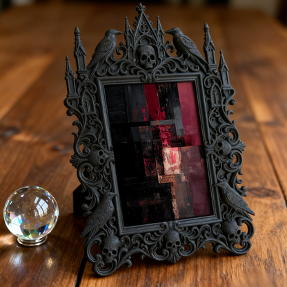 Trend-leading Gothic Dark-style Photo Frame | Gothic Garage Man Cave Decor, Photo Ornament, Dual-use Display, Wear-resistant Frame