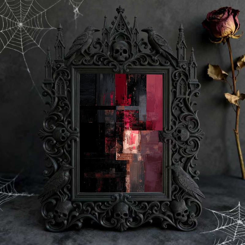 Trend-leading Gothic Dark-style Photo Frame | Gothic Garage Man Cave Decor, Photo Ornament, Dual-use Display, Wear-resistant Frame