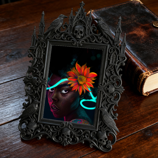 Must-own Gothic Dark-style Photo Frame | Paranormal Themed Guest Room Decor, Photo Ornament, Wall-mountable & Tabletop, Elegant Frame