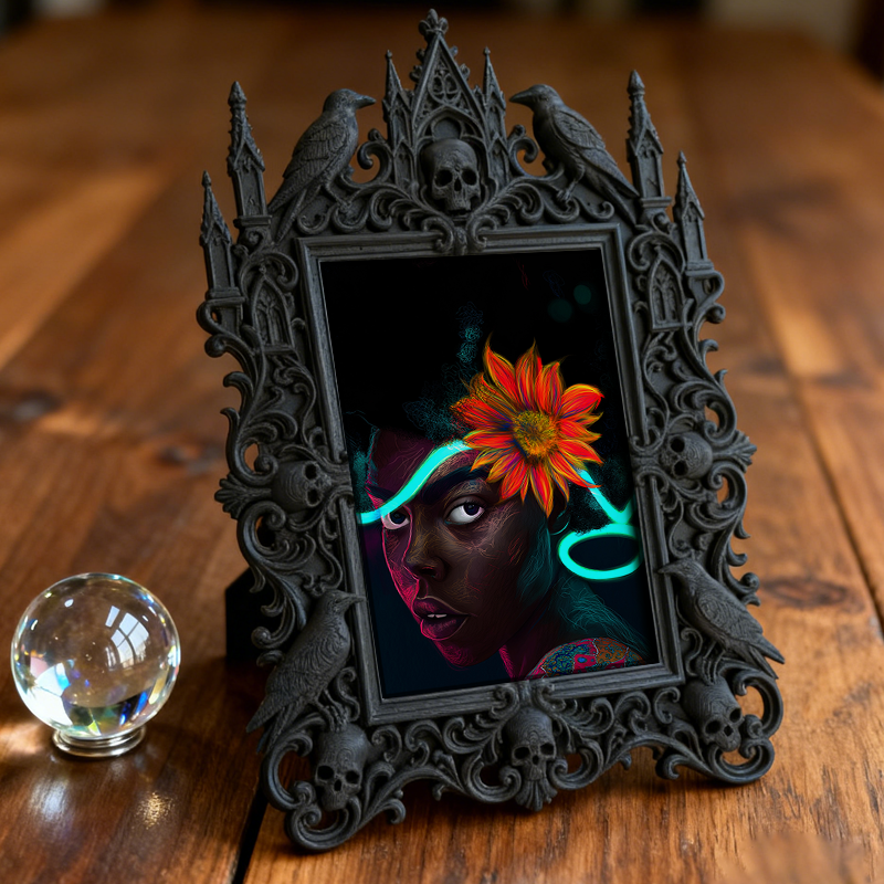 Must-own Gothic Dark-style Photo Frame | Paranormal Themed Guest Room Decor, Photo Ornament, Wall-mountable & Tabletop, Elegant Frame