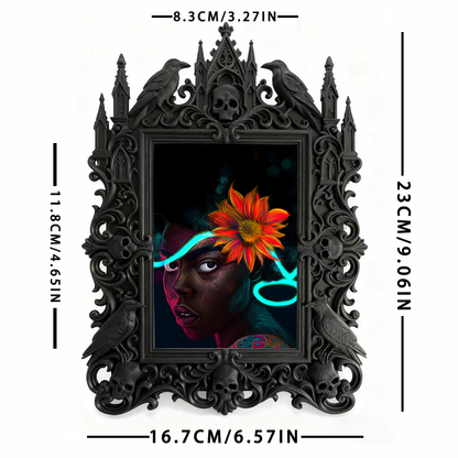 Must-own Gothic Dark-style Photo Frame | Paranormal Themed Guest Room Decor, Photo Ornament, Wall-mountable & Tabletop, Elegant Frame
