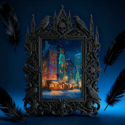 Sought-after Gothic Dark-style Photo Frame | Gothic Pet Bedside Decor, Photo Ornament, Dual-use Display, Cute Frame
