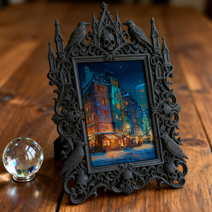 Sought-after Gothic Dark-style Photo Frame | Gothic Pet Bedside Decor, Photo Ornament, Dual-use Display, Cute Frame