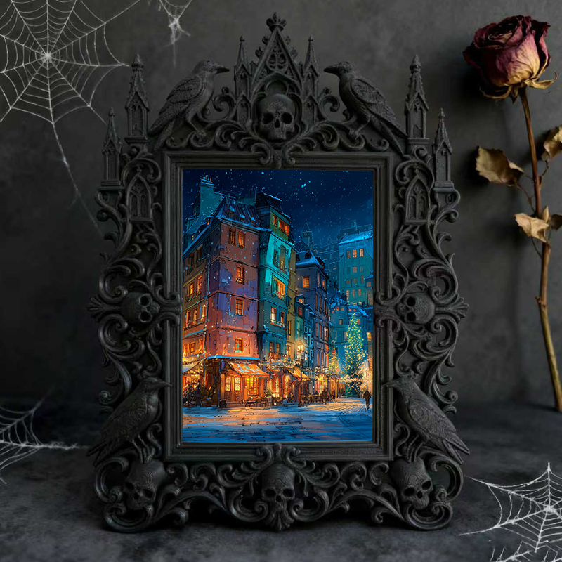 Sought-after Gothic Dark-style Photo Frame | Gothic Pet Bedside Decor, Photo Ornament, Dual-use Display, Cute Frame