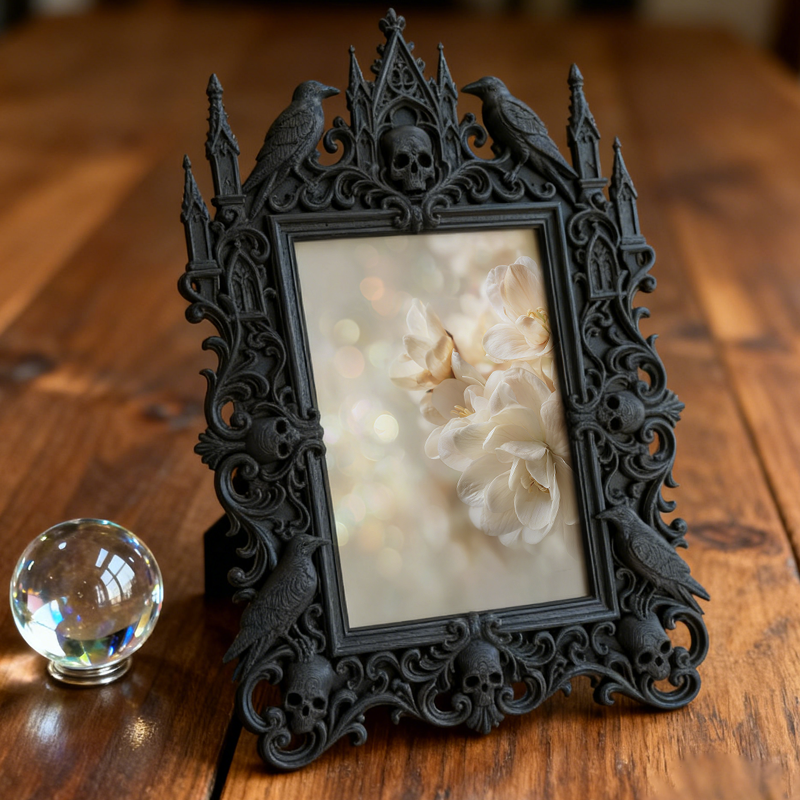 Edgy-cool Gothic Dark-style Photo Frame | Dark Academia Student Lounge Decor, Photo Ornament, Wall/Table Dual-use, Durable Frame