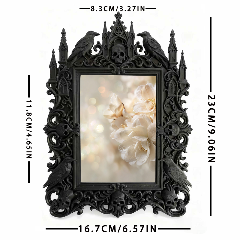 Edgy-cool Gothic Dark-style Photo Frame | Dark Academia Student Lounge Decor, Photo Ornament, Wall/Table Dual-use, Durable Frame