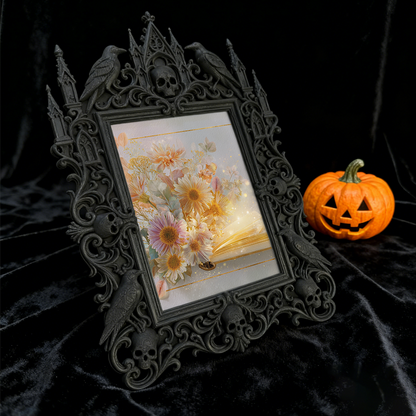 Hard-to-find Gothic Dark-style Photo Frame | Witchy Bedroom Vanity Decor, Photo Ornament, Dual-use Display, Retro Plastic Frame
