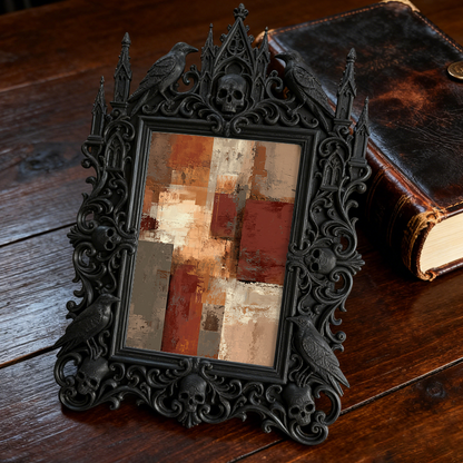 One-of-a-kind Gothic Dark-style Photo Frame | Gothic Living Room Coffee Table Decor, Photo Ornament, Wall-mountable & Tabletop, Scratch-resi