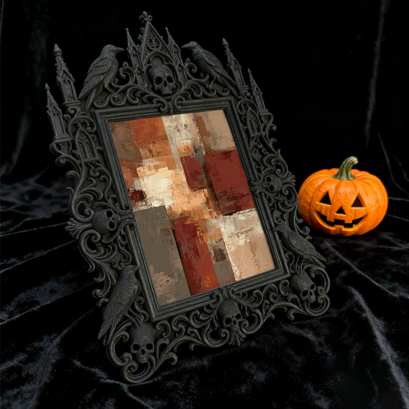 One-of-a-kind Gothic Dark-style Photo Frame | Gothic Living Room Coffee Table Decor, Photo Ornament, Wall-mountable & Tabletop, Scratch-resi