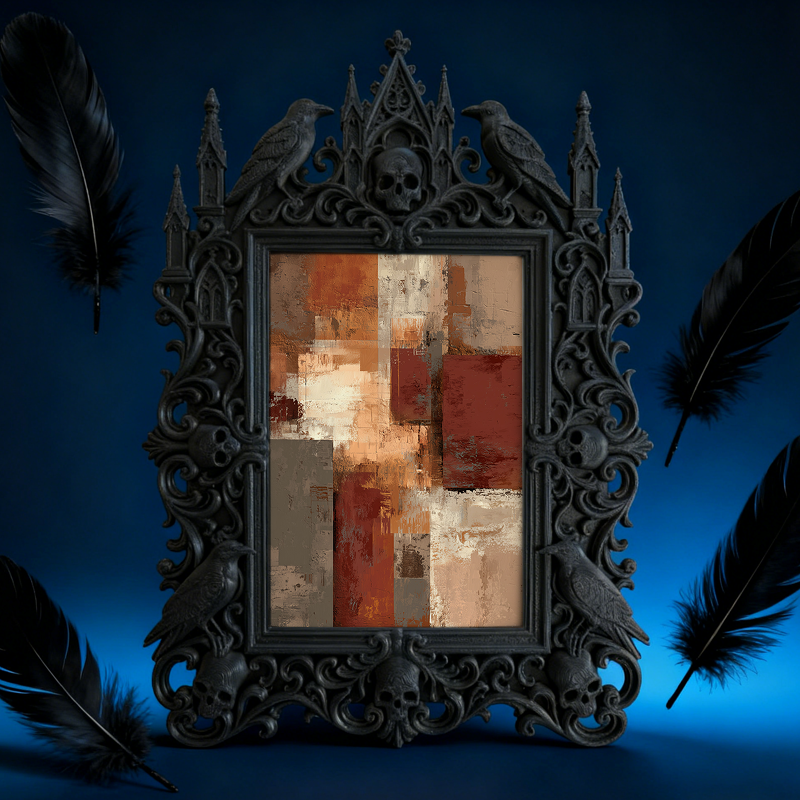 One-of-a-kind Gothic Dark-style Photo Frame | Gothic Living Room Coffee Table Decor, Photo Ornament, Wall-mountable & Tabletop, Scratch-resi