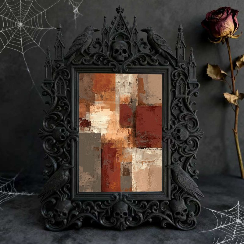 One-of-a-kind Gothic Dark-style Photo Frame | Gothic Living Room Coffee Table Decor, Photo Ornament, Wall-mountable & Tabletop, Scratch-resi