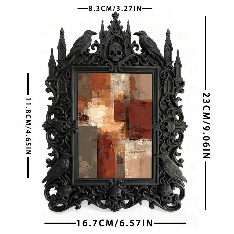 One-of-a-kind Gothic Dark-style Photo Frame | Gothic Living Room Coffee Table Decor, Photo Ornament, Wall-mountable & Tabletop, Scratch-resi
