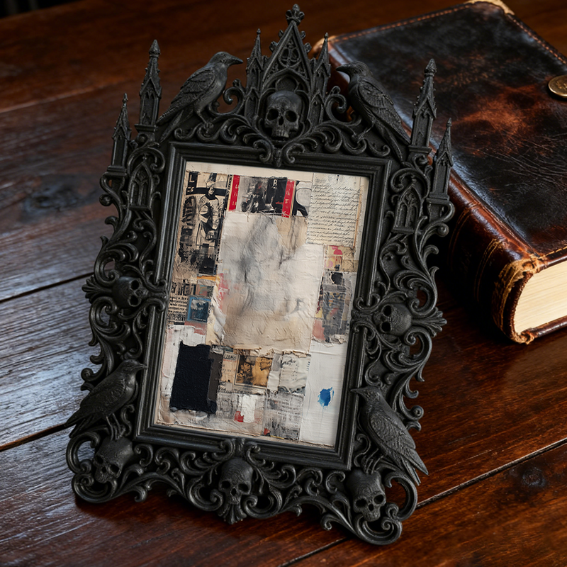 Sturdy-built Gothic Dark-style Photo Frame | Dark Academia Dorm Wall Decor, Photo Ornament, Wall/Table Dual-use, Eco-friendly Frame