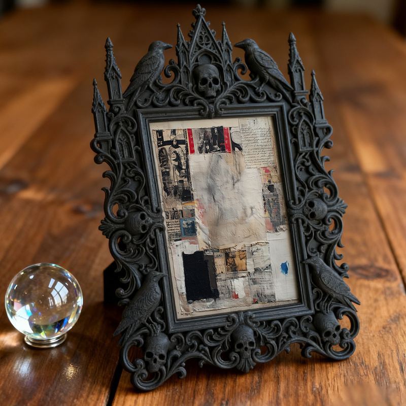 Sturdy-built Gothic Dark-style Photo Frame | Dark Academia Dorm Wall Decor, Photo Ornament, Wall/Table Dual-use, Eco-friendly Frame