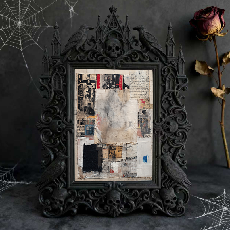 Sturdy-built Gothic Dark-style Photo Frame | Dark Academia Dorm Wall Decor, Photo Ornament, Wall/Table Dual-use, Eco-friendly Frame