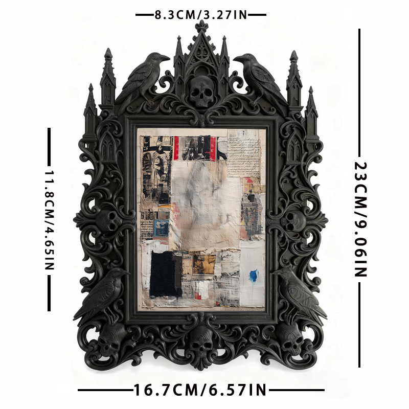 Sturdy-built Gothic Dark-style Photo Frame | Dark Academia Dorm Wall Decor, Photo Ornament, Wall/Table Dual-use, Eco-friendly Frame