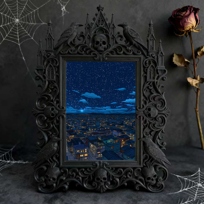 Collector-top-pick Gothic Dark-style Photo Frame | Vampire Themed Living Room Decor, Photo Ornament, Dual-use Display, Sturdy Frame