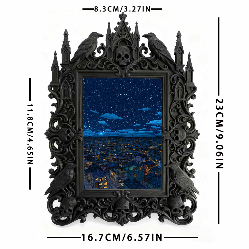 Collector-top-pick Gothic Dark-style Photo Frame | Vampire Themed Living Room Decor, Photo Ornament, Dual-use Display, Sturdy Frame